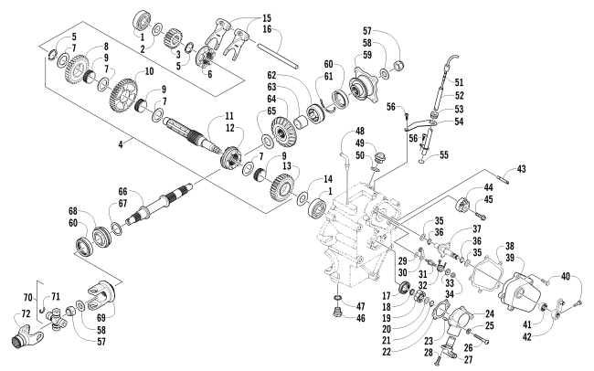 Parts Diagram for Arctic Cat 2015 700 DIESEL ATV TRANSMISSION LEFT-SIDE ASSEMBLY