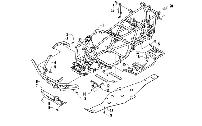 Parts Diagram for Arctic Cat 2012 700 DIESEL ATV FRAME AND RELATED PARTS