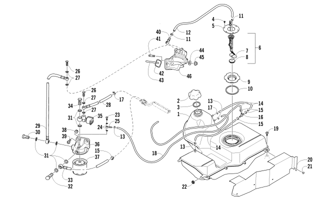 Parts Diagram for Arctic Cat 2014 700 DIESEL ATV FUEL TANK AND FUEL FILTER ASSEMBLIES