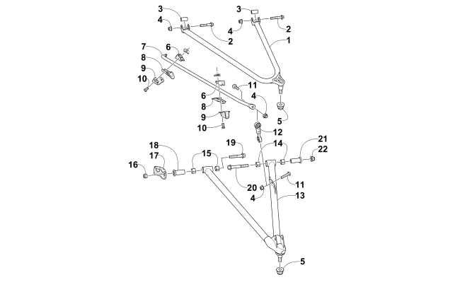 Parts Diagram for Arctic Cat 2013 F 1100 TURBO LXR SNOWMOBILE A-ARM AND SWAY BAR ASSEMBLY
