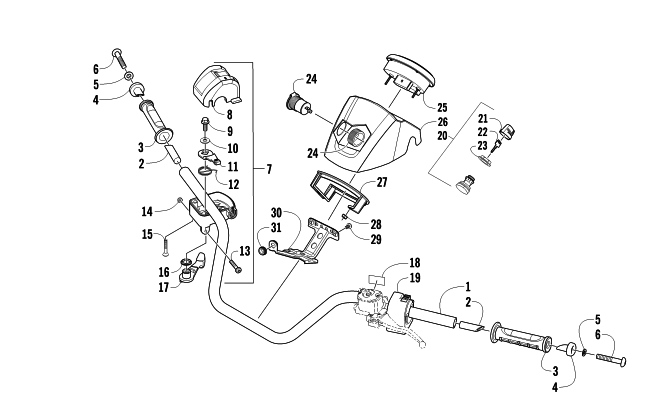 Parts Diagram for Arctic Cat 2011 425 EFI CR ATV HANDLEBAR ASSEMBLY