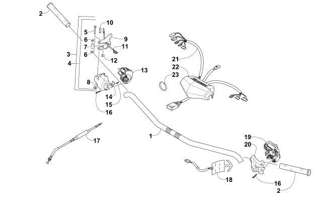 Parts Diagram for Arctic Cat 2014 ZR 6000 EL TIGRE SNOWMOBILE HANDLEBAR AND CONTROLS