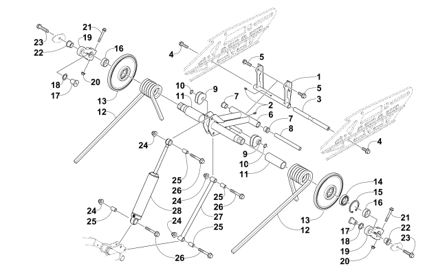 Parts Diagram for Arctic Cat 2012 F 1100 TURBO LXR SNOWMOBILE REAR SUSPENSION REAR ARM ASSEMBLY