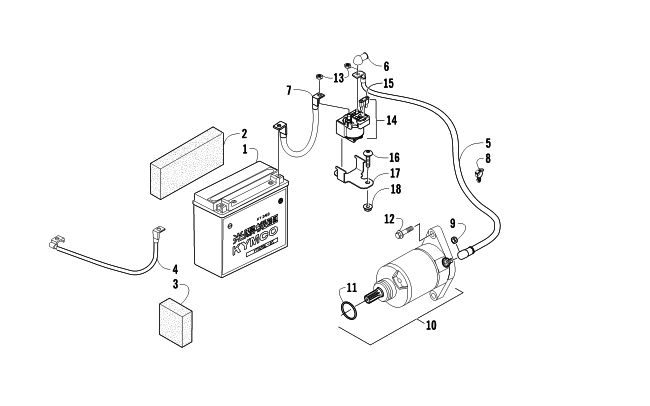 Parts Diagram for Arctic Cat 2015 450 ATV BATTERY AND STARTER ASSEMBLY