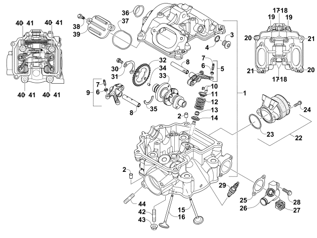Parts Diagram for Arctic Cat 2014 XC 450 EFI / ATV CYLINDER HEAD AND CAMSHAFT/VALVE ASSEMBLY