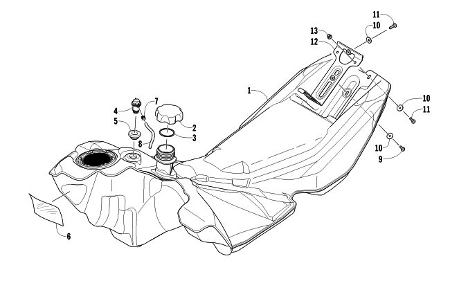 Parts Diagram for Arctic Cat 2012 XF 800 SNO PRO ANNIVERSARY SNOWMOBILE GAS TANK ASSEMBLY