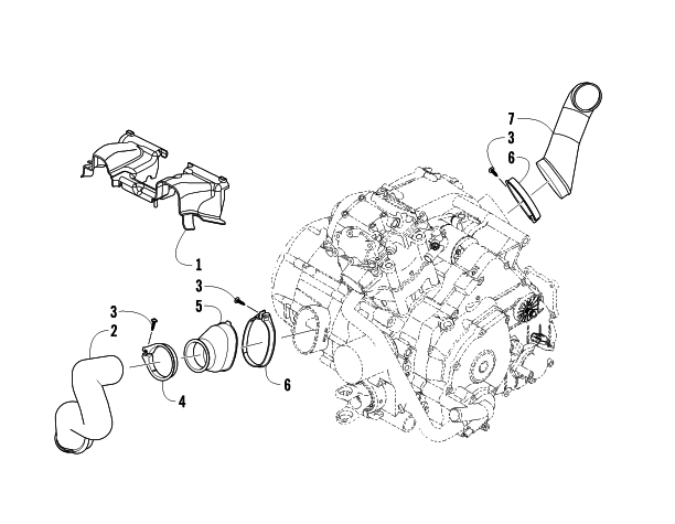 Parts Diagram for Arctic Cat 2011 XC 450 EFI ATV CASE/BELT COOLING ASSEMBLY