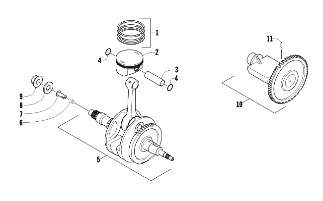 Parts Diagram for Arctic Cat 2017 ALTERRA 300 ATV PISTON AND CRANKSHAFT ASSEMBLY