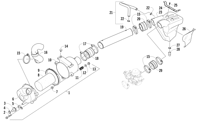 Parts Diagram for Arctic Cat 2017 ALTERRA 400 ATV AIR INTAKE ASSEMBLY