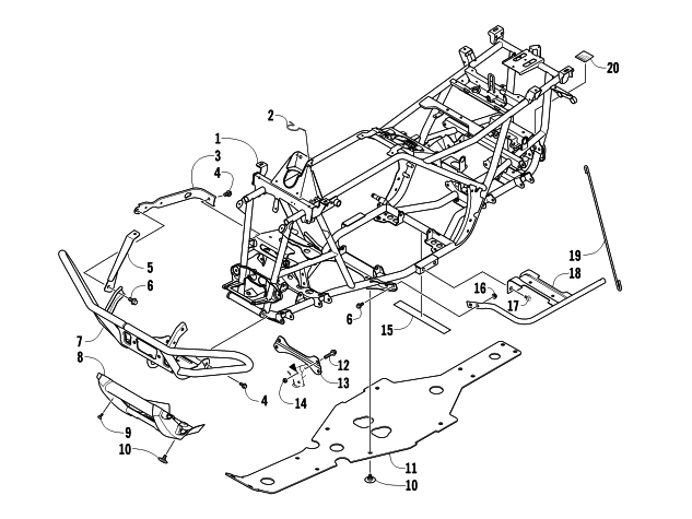 Parts Diagram for Arctic Cat 2012 700 GT ATV FRAME AND RELATED PARTS