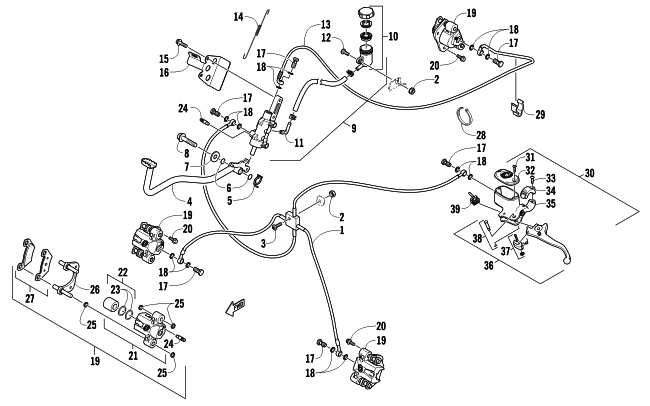 Parts Diagram for Arctic Cat 2010 550s H1 EFI ATV HYDRAULIC BRAKE ASSEMBLY