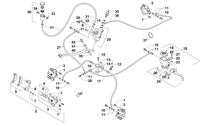 Parts Diagram for Arctic Cat 2017 ALTERRA 400 ATV HYDRAULIC BRAKE ASSEMBLY