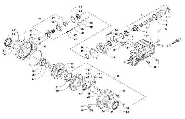 Parts Diagram for Arctic Cat 2012 TRV 450 ATV FRONT DRIVE GEARCASE ASSEMBLY