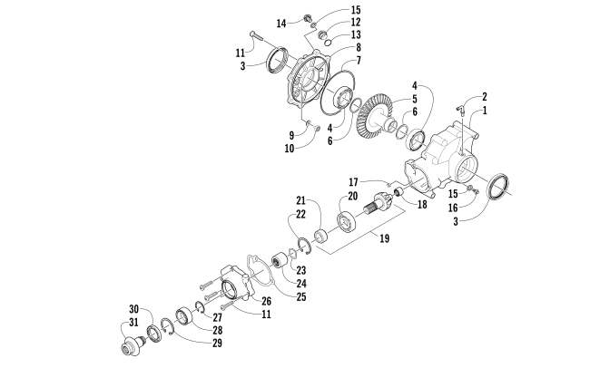 Parts Diagram for Arctic Cat 2013 TBX 700 ATV REAR DRIVE GEARCASE ASSEMBLY