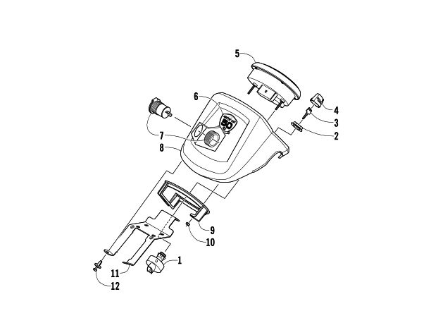 Parts Diagram for Arctic Cat 2012 TRV 450 ATV INSTRUMENT POD ASSEMBLY