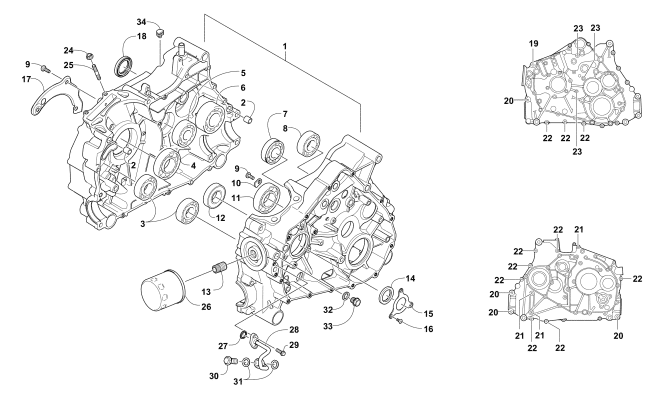Parts Diagram for Arctic Cat 2012 TRV 450 ATV CRANKCASE ASSEMBLY