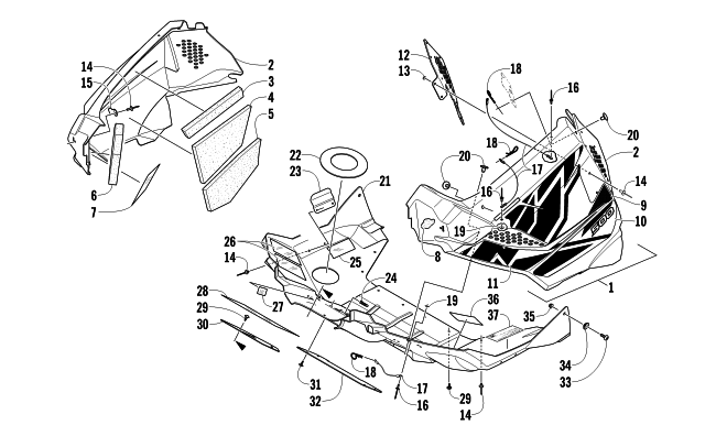 Parts Diagram for Arctic Cat 2012 ARCTIC CAT SNO PRO 500 SNOWMOBILE BELLY PAN ASSEMBLY
