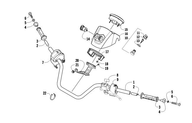 Parts Diagram for Arctic Cat 2011 350 CR ATV HANDLEBAR ASSEMBLY