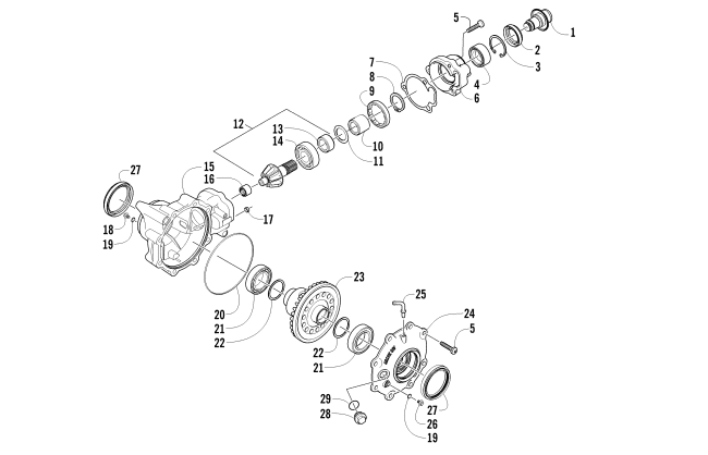 Parts Diagram for Arctic Cat 2012 350 CR ATV FRONT DRIVE GEARCASE ASSEMBLY