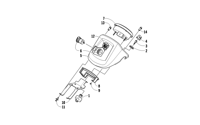 Parts Diagram for Arctic Cat 2012 700 DIESEL ATV INSTRUMENT POD ASSEMBLY