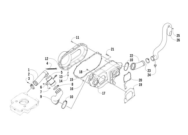 Parts Diagram for Arctic Cat 2012 700 DIESEL ATV CASE/BELT COOLING ASSEMBLY