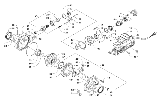 Parts Diagram for Arctic Cat 2015 700 DIESEL ATV FRONT DRIVE GEARCASE ASSEMBLY