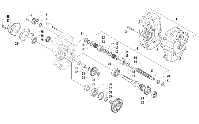 Parts Diagram for Arctic Cat 2012 700 DIESEL ATV TRANSMISSION RIGHT-SIDE ASSEMBLY