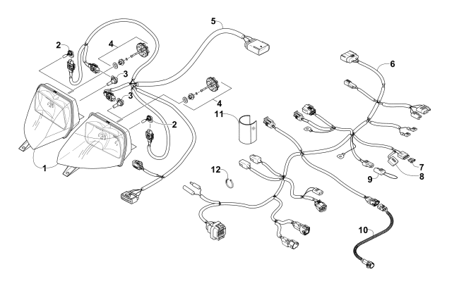 Parts Diagram for Arctic Cat 2017 LYNX 2000 SNOWMOBILE HEADLIGHT AND WIRING ASSEMBLIES