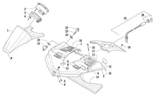 Parts Diagram for Arctic Cat 2013 BEARCAT 570 SNOWMOBILE CONSOLE ASSEMBLY