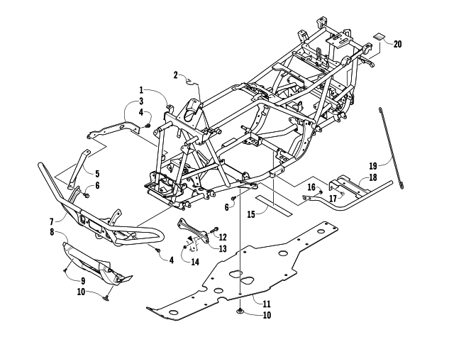 Parts Diagram for Arctic Cat 2012 700 ATV FRAME AND RELATED PARTS