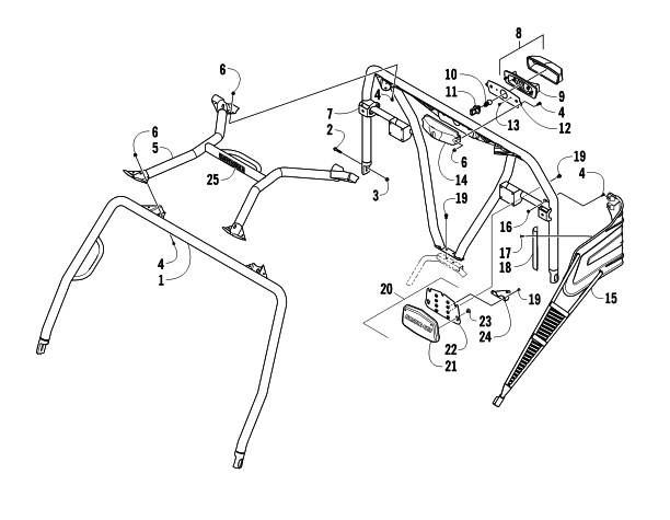 Parts Diagram for Arctic Cat 2012 PROWLER 550 XT ATV ROPS AND TAILLIGHT ASSEMBLY