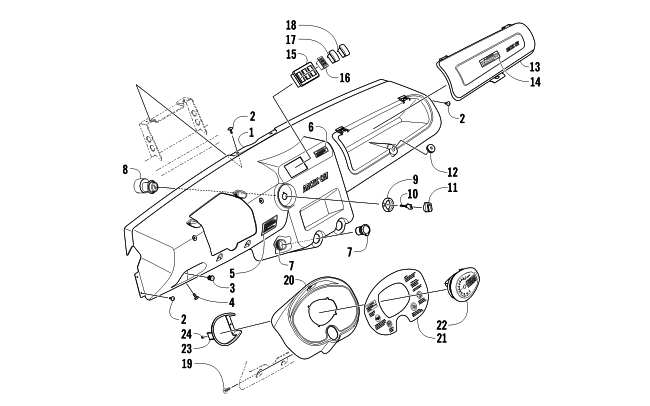 Parts Diagram for Arctic Cat 2012 PROWLER 550 XT ATV DASH ASSEMBLY