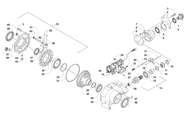 Parts Diagram for Arctic Cat 2012 PROWLER 550 XT ATV FRONT DRIVE GEARCASE ASSEMBLY