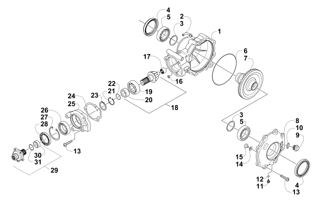 Parts Diagram for Arctic Cat 2012 PROWLER 550 XT ATV REAR DRIVE GEARCASE ASSEMBLY