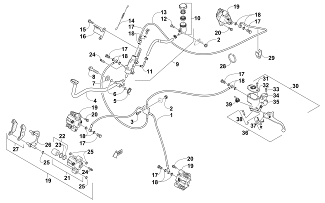 Parts Diagram for Arctic Cat 2010 400 TRV ATV HYDRAULIC BRAKE ASSEMBLY