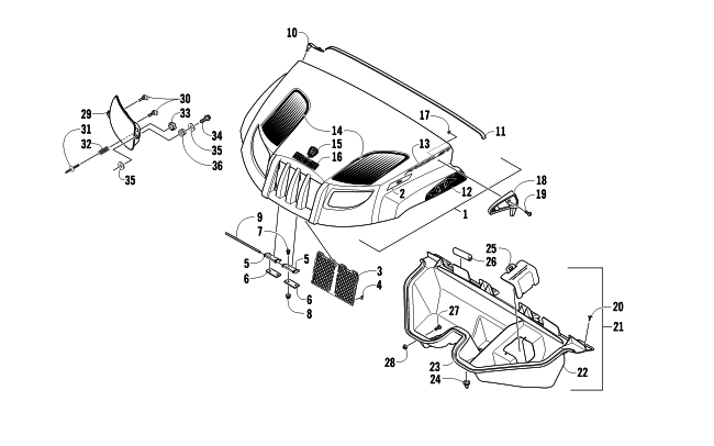 Parts Diagram for Arctic Cat 2012 PROWLER 700 XTX ATV HOOD AND HEADLIGHT ASSEMBLY