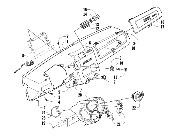 Parts Diagram for Arctic Cat 2012 PROWLER 700 XTX ATV DASH ASSEMBLY