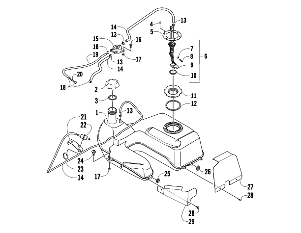 Parts Diagram for Arctic Cat 2012 650 ATV GAS TANK ASSEMBLY