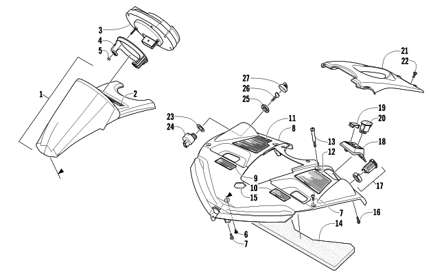 Parts Diagram for Arctic Cat 2014 TZ1 LXR SNOWMOBILE CONSOLE ASSEMBLY