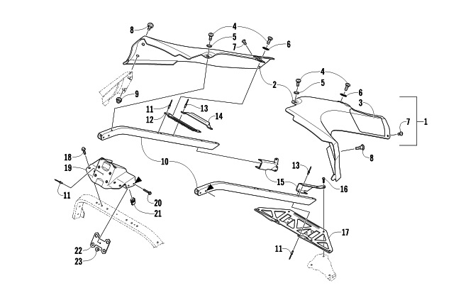 Parts Diagram for Arctic Cat 2012 TZ1 LXR SNOWMOBILE SEAT SUPPORT ASSEMBLY