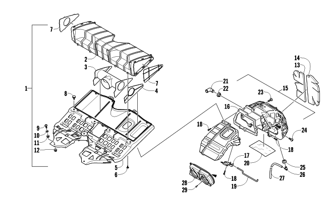 Parts Diagram for Arctic Cat 2014 TZ1 LXR SNOWMOBILE AIR SILENCER ASSEMBLY