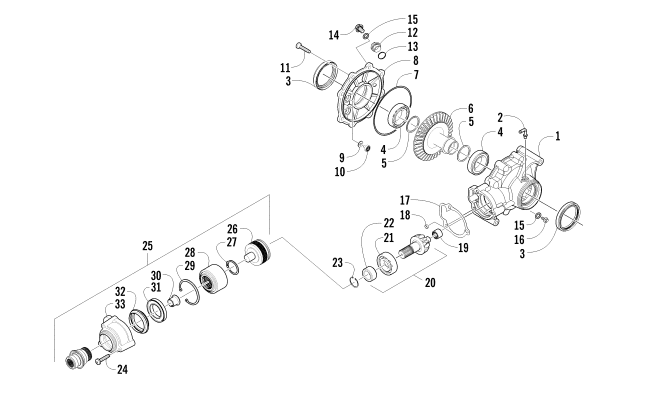 Parts Diagram for Arctic Cat 2014 700 MUD PRO LTD ATV REAR DRIVE GEARCASE ASSEMBLY