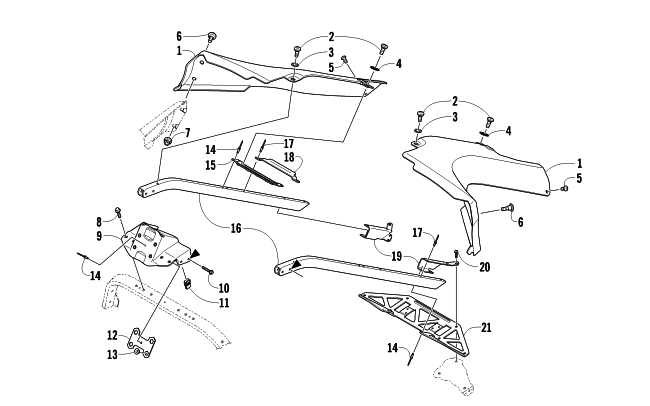 Parts Diagram for Arctic Cat 2013 TZ1 LXR SNOWMOBILE SEAT SUPPORT ASSEMBLY