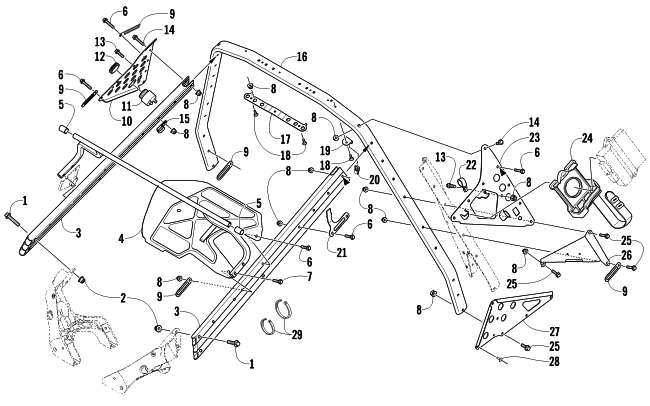 Parts Diagram for Arctic Cat 2012 BEARCAT Z1 XT SNOWMOBILE STEERING SUPPORT ASSEMBLY