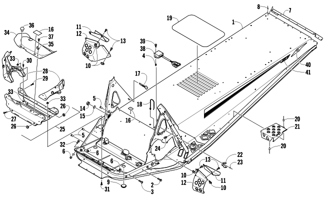 Parts Diagram for Arctic Cat 2012 BEARCAT Z1 XT SNOWMOBILE CHASSIS ASSEMBLY