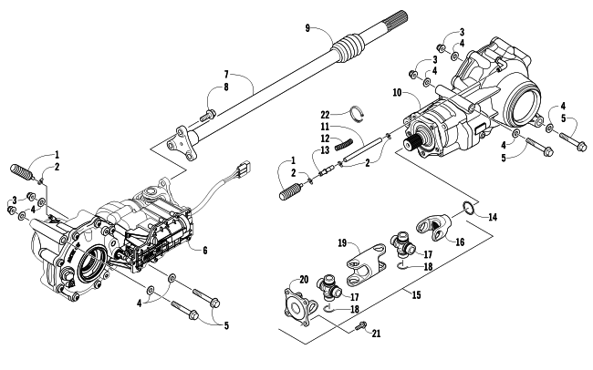 Parts Diagram for Arctic Cat 2013 PROWLER 1000 XTZ ATV DRIVE TRAIN ASSEMBLY