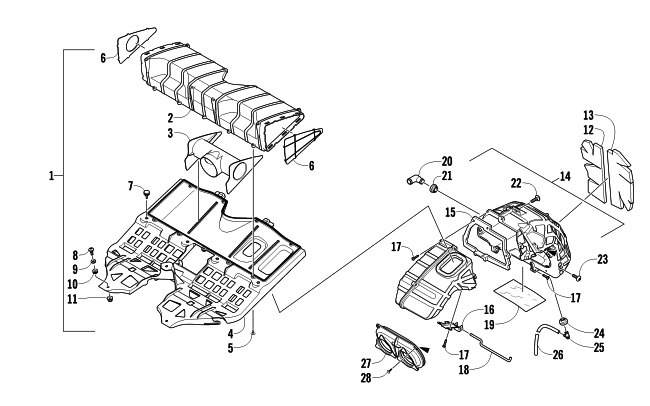 Parts Diagram for Arctic Cat 2015 BEARCAT 5000 XT LTD SNOWMOBILE AIR SILENCER ASSEMBLY