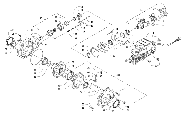 Parts Diagram for Arctic Cat 2012 PROWLER 1000 XTZ ATV FRONT DRIVE GEARCASE ASSEMBLY