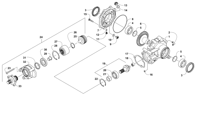 Parts Diagram for Arctic Cat 2017 PROWLER 1000 XT ATV REAR DRIVE GEARCASE ASSEMBLY