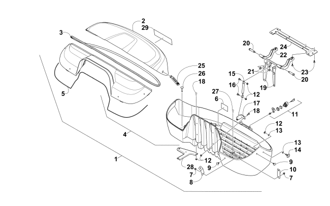 Parts Diagram for Arctic Cat 2011 TRV 1000s CRUISER ATV STORAGE BOX ASSEMBLY